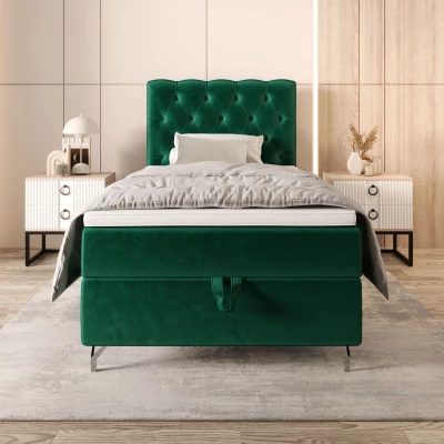 Čalúnená boxspringová posteľ 90x200 ADRIA COMFORT 2 - zelená