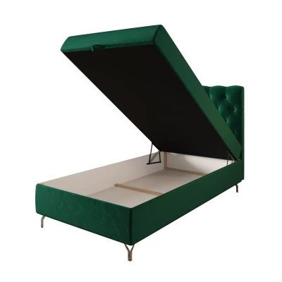 Čalúnená boxspringová posteľ 90x200 ADRIA COMFORT 2 - zelená