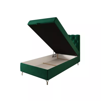 Čalúnená boxspringová posteľ 90x200 ADRIA COMFORT 2 - zelená