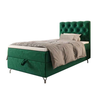 Čalúnená boxspringová posteľ 90x200 ADRIA COMFORT 2 - zelená