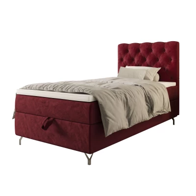 Čalúnená boxspringová posteľ 90x200 ADRIA COMFORT 2 - červená