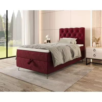 Čalúnená boxspringová posteľ 90x200 ADRIA COMFORT 2 - červená