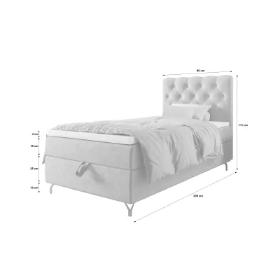 Čalúnená boxspringová posteľ 90x200 ADRIA COMFORT 2 - červená