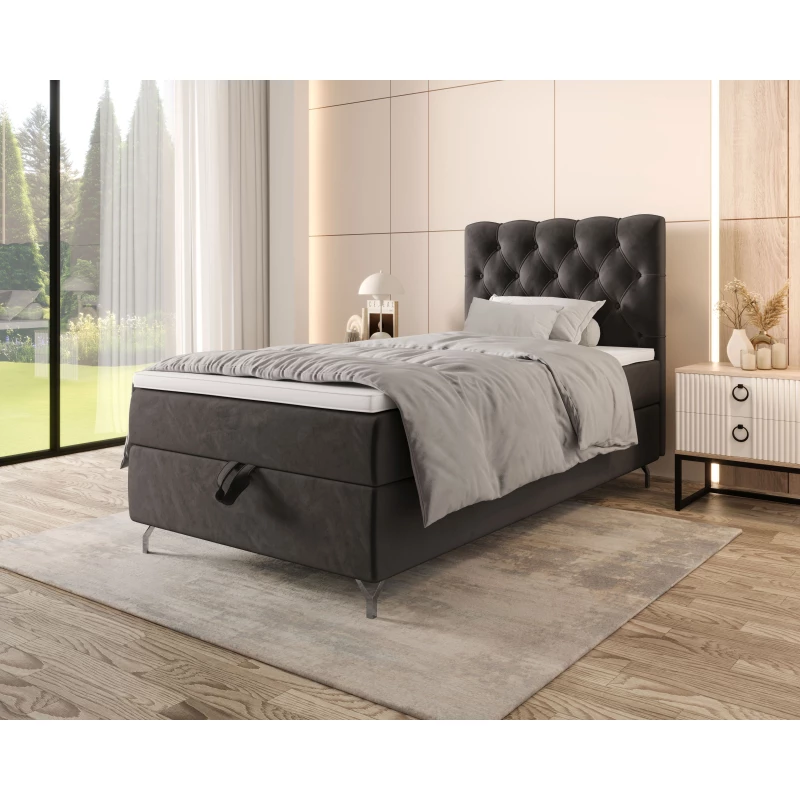 Čalúnená boxspringová posteľ 90x200 ADRIA COMFORT 2 - šedá