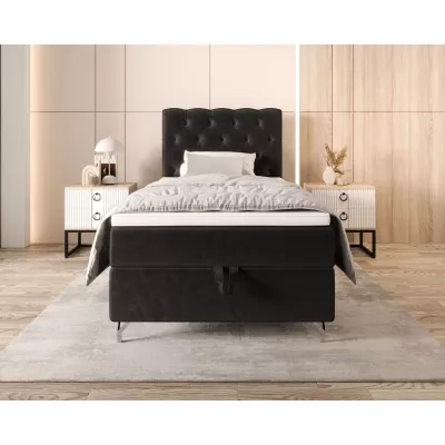 Čalúnená boxspringová posteľ 90x200 ADRIA COMFORT 2 - tmavo šedá