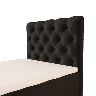 Čalúnená boxspringová posteľ 90x200 ADRIA COMFORT 2 - tmavo šedá