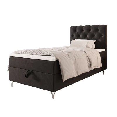 Čalúnená boxspringová posteľ 90x200 ADRIA COMFORT 2 - tmavo šedá