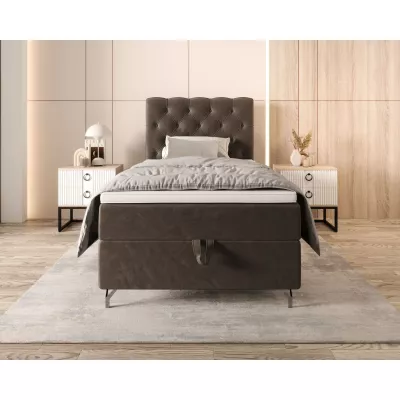 Čalúnená boxspringová posteľ 100x200 ADRIA COMFORT 2 - hnedá
