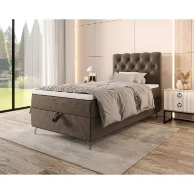 Čalúnená boxspringová posteľ 100x200 ADRIA COMFORT 2 - hnedá