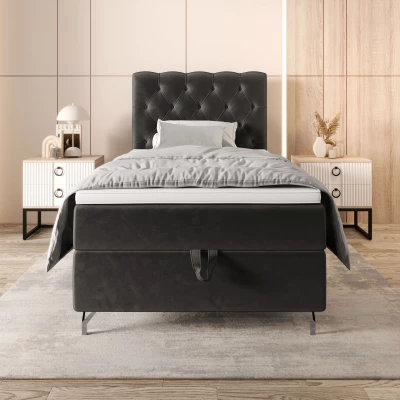 Čalúnená boxspringová posteľ 100x200 ADRIA COMFORT 2 - šedá