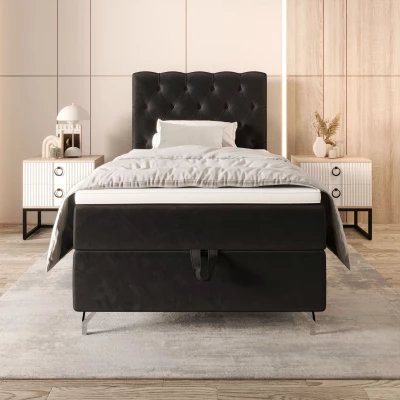 Čalúnená boxspringová posteľ 100x200 ADRIA COMFORT 2 - tmavo šedá