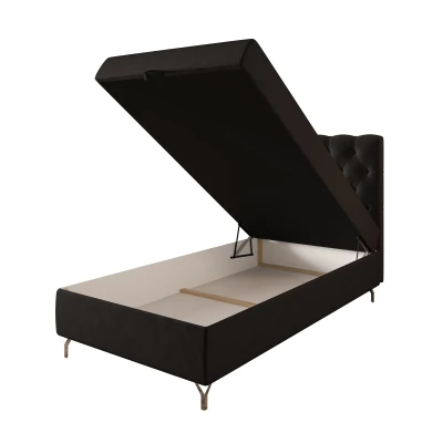 Čalúnená boxspringová posteľ 100x200 ADRIA COMFORT 2 - tmavo šedá