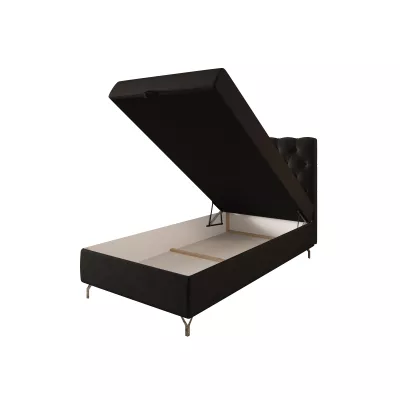 Čalúnená boxspringová posteľ 100x200 ADRIA COMFORT 2 - tmavo šedá