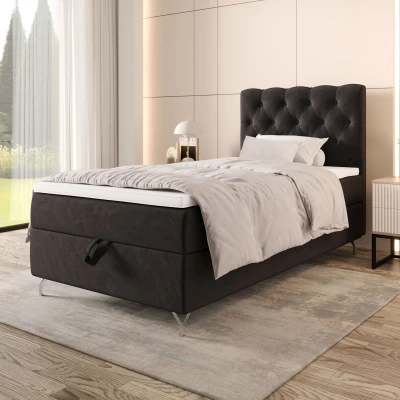 Čalúnená boxspringová posteľ 100x200 ADRIA COMFORT 2 - tmavo šedá