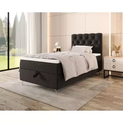 Čalúnená boxspringová posteľ 100x200 ADRIA COMFORT 2 - tmavo šedá