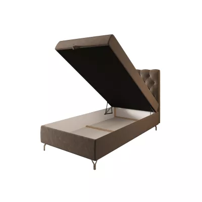 Čalúnená boxspringová posteľ 120x200 ADRIA COMFORT 2 - hnedá