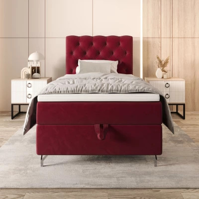 Čalúnená boxspringová posteľ 120x200 ADRIA COMFORT 2 - červená