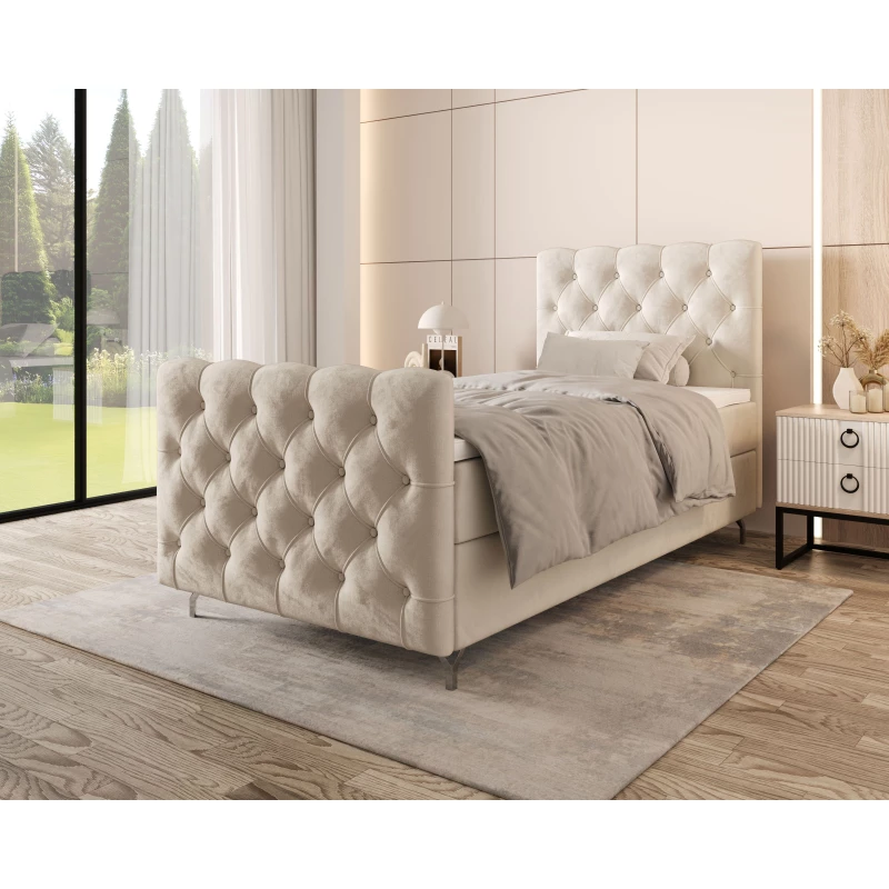 Čalúnená boxspringová posteľ 90x200 ADRIA PLUS 2 - béžová