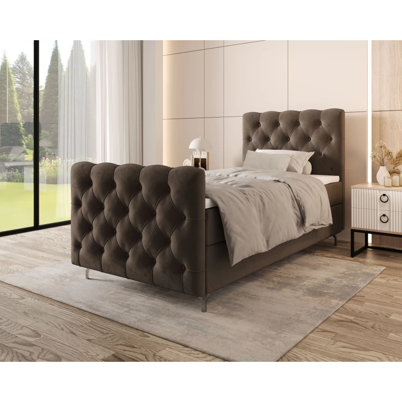 Čalúnená boxspringová posteľ 90x200 ADRIA PLUS 2 - hnedá
