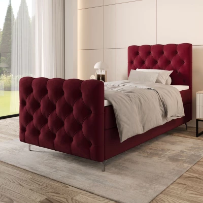 Čalúnená boxspringová posteľ 90x200 ADRIA PLUS 2 - červená