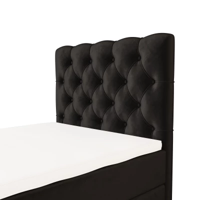 Čalúnená boxspringová posteľ 100x200 ADRIA PLUS 2 - tmavo šedá