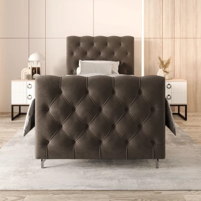 Čalúnená boxspringová posteľ 120x200 ADRIA PLUS 2 - hnedá
