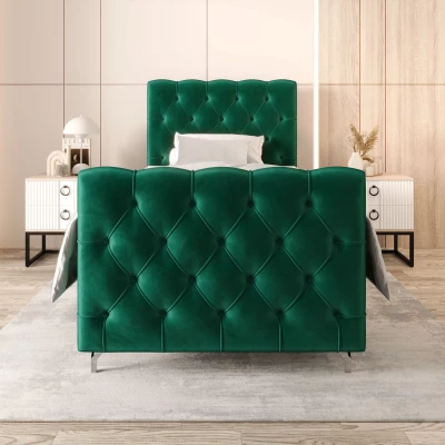 Čalúnená boxspringová posteľ 120x200 ADRIA PLUS 2 - zelená