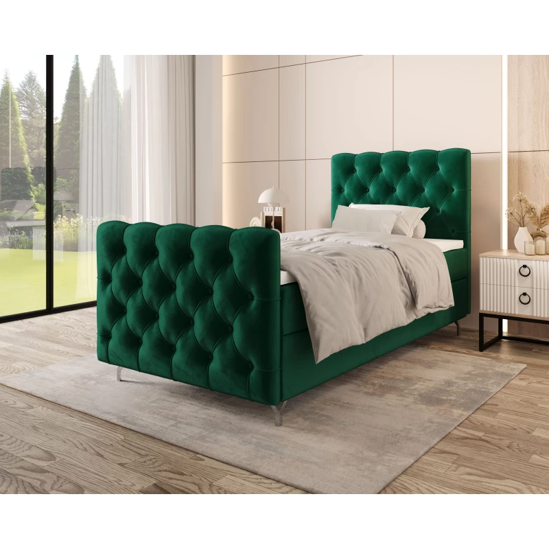 Čalúnená boxspringová posteľ 120x200 ADRIA PLUS 2 - zelená