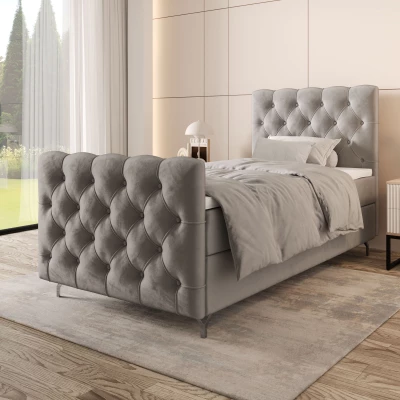 Čalúnená boxspringová posteľ 120x200 ADRIA PLUS 2 - svetlo šedá