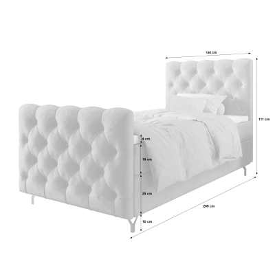 Čalúnená boxspringová posteľ 120x200 ADRIA PLUS 2 - tmavo šedá