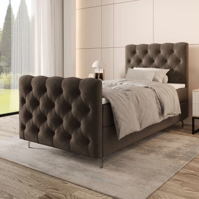 Čalúnená boxspringová posteľ 90x200 ADRIA COMFORT PLUS 2 - hnedá