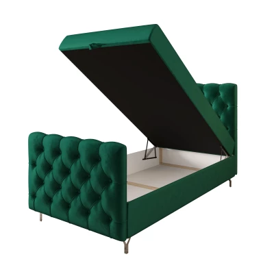 Čalúnená boxspringová posteľ 90x200 ADRIA COMFORT PLUS 2 - zelená