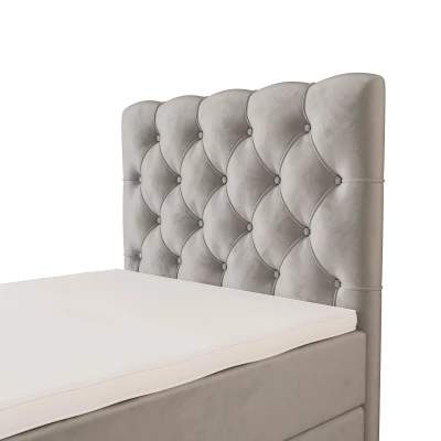 Čalúnená boxspringová posteľ 90x200 ADRIA COMFORT PLUS 2 - svetlo šedá