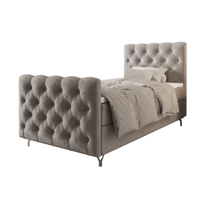 Čalúnená boxspringová posteľ 90x200 ADRIA COMFORT PLUS 2 - svetlo šedá