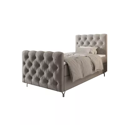 Čalúnená boxspringová posteľ 90x200 ADRIA COMFORT PLUS 2 - svetlo šedá