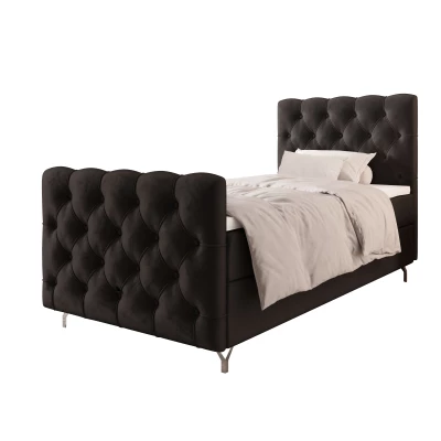 Čalúnená boxspringová posteľ 90x200 ADRIA COMFORT PLUS 2 - tmavo šedá