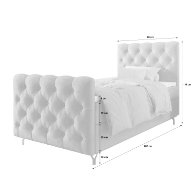 Čalúnená boxspringová posteľ 90x200 ADRIA COMFORT PLUS 2 - tmavo šedá