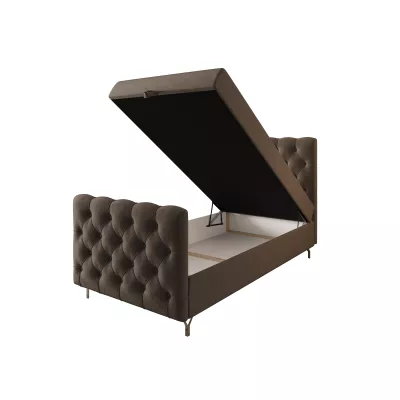 Čalúnená boxspringová posteľ 100x200 ADRIA COMFORT PLUS 2 - hnedá