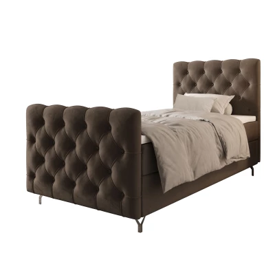 Čalúnená boxspringová posteľ 100x200 ADRIA COMFORT PLUS 2 - hnedá