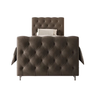 Čalúnená boxspringová posteľ 100x200 ADRIA COMFORT PLUS 2 - hnedá