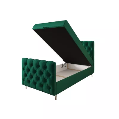 Čalúnená boxspringová posteľ 100x200 ADRIA COMFORT PLUS 2 - zelená