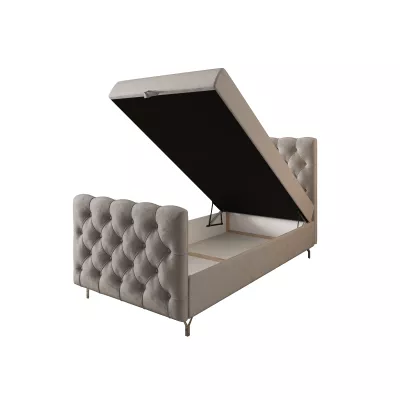 Čalúnená boxspringová posteľ 100x200 ADRIA COMFORT PLUS 2 - svetlo šedá