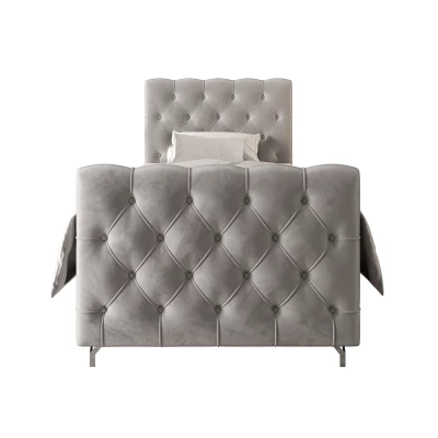 Čalúnená boxspringová posteľ 100x200 ADRIA COMFORT PLUS 2 - svetlo šedá