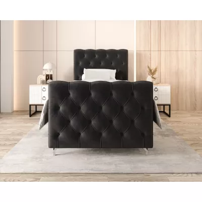 Čalúnená boxspringová posteľ 100x200 ADRIA COMFORT PLUS 2 - tmavo šedá