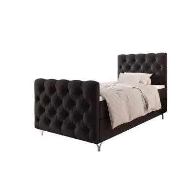 Čalúnená boxspringová posteľ 100x200 ADRIA COMFORT PLUS 2 - tmavo šedá