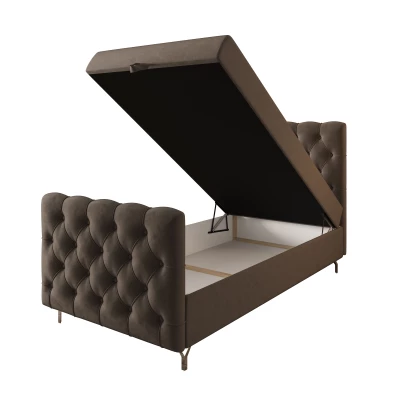 Čalúnená boxspringová posteľ 120x200 ADRIA COMFORT PLUS 2 - hnedá