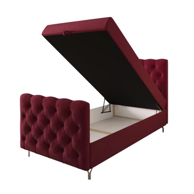 Čalúnená boxspringová posteľ 120x200 ADRIA COMFORT PLUS 2 - červená