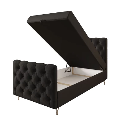 Čalúnená boxspringová posteľ 120x200 ADRIA COMFORT PLUS 2 - tmavo šedá