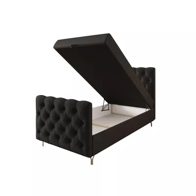 Čalúnená boxspringová posteľ 120x200 ADRIA COMFORT PLUS 2 - tmavo šedá