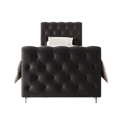 Čalúnená boxspringová posteľ 120x200 ADRIA COMFORT PLUS 2 - tmavo šedá